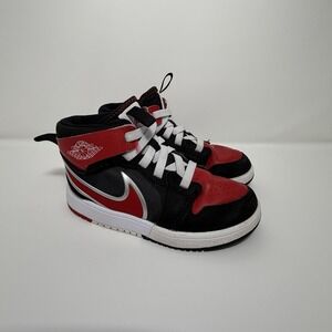 Nike Boys Air Jordan 1 Mid RM EasyOn Black Red & White Sneakers Shoes Size 12.5C